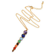 CHICVIE Trending Charm Chakra Jewelry Pendant Necklace Rainbow Bohemian Necklace Custom Crystal Statement Necklaces SNE190164 2024 - buy cheap