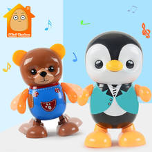 Crianças dança robô brinquedo de plástico bonito dos desenhos animados andando animal luz musical elétrica agitar boneca brinquedos educativos cedo para crianças 2024 - compre barato