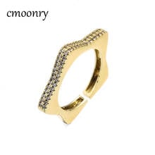 Cmoonry-Anillo de estrella geométrica para mujer, joyería de fiesta, Color dorado, Circonia cúbica AAA, accesorios para mujer 2021 2024 - compra barato