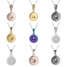 New Black Rose Gold Silver Color Gold Snap Jewelry Necklaces Metal  Snap Button Necklace for Women 18MM Snaps Pendant Necklace 2024 - buy cheap