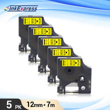 Для Лента DYMO D1 45018 12 мм черный на желтом цвете кассета Совместимость D1 лента 45018 для DYMO LabelManager 160 280 с самонастраиваемым устройством для печати ярлыков 2024 - купить недорого