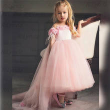 Vestido da menina de flor rosa branco tutu vestido babytutu vestidos da menina de flor para o casamento primeira comunhão vestidos de ocasião crianças 2024 - compre barato