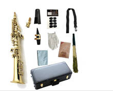 Brand New JUPITER JPS-747 Brass Gold Lacquer Soprano Straight Pipe Saxophone B Flat Sax Instruments With Case Mouthpiece 2024 - buy cheap