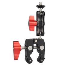 Multi-function Ball Head Clamp Ball Mount Clamp Magic Arm Super Clamp w/ 1/4"-20 Thread for Camera Cage Rig Monitor/LED Light 2024 - compre barato