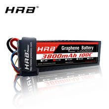 HRB RC lipo battery 2S 3S 4S 6S 3800 мАч 120C graphen Battery 7,4 V 11,1 V 14,8 V 18,5 V 22,2 V Lipo для 1/8 1/10 1/12 RC Cars trx 2024 - купить недорого