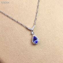 CoLife Jewelry Tanzanite Necklace for Party 4*6mm Natural Pear Cut Tanzanite 925 Silver Gemstone Necklace Gift for Girl 2024 - купить недорого