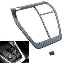 Caja de cambio de marchas interior de coche, moldura de Panel de decoración, embellecedor de cubierta de fibra de carbono de acero inoxidable, solo para Toyota RAV4 RHD, 2019, 2020 2024 - compra barato