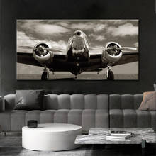 Posters e impressões na lona da arte da parede pintura em tela clássico do vintage avião fotos decoração para casa sala de estar sem moldura 2024 - compre barato