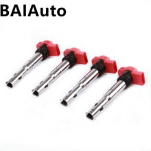 4PCS UF-529 Red Color 12V Ignition Coils Unit For Audi A4 A5 A6 Quattro Q5 Q7 R8 S4 S6 VW Touareg C1631 06E905115B 06E 905 115 F 2024 - buy cheap