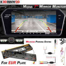 Koorinwoo-cámara inalámbrica con marco para matrícula de coche, Monitor de 7 pulgadas con Bluetooth, MP5, visión trasera, 4 IR, FM 2024 - compra barato