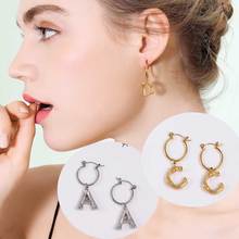 OUFEI Stainless Steel Drop Earrings for Women 26 Letter Small Earrings Girl Kids Gifts Jewelry Personalized Fashion brincos 2024 - buy cheap