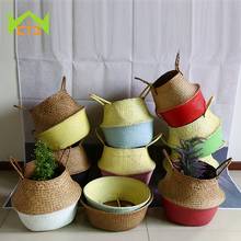Cesta de bambu elegante para lavanderia, cesta em formato de flor, cesta de decoração, plantas, brinquedos, cesta de lavanderia 2024 - compre barato