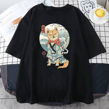 Женская футболка с принтом Шиба-ину в японском стиле, летняя повседневная футболка в стиле хип-хоп, уличная футболка в стиле Харадзюку с круглым вырезом, 2021 2024 - купить недорого