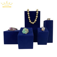 Suporte de anel para colar, joias, fotografia, adereço, placa de tiro, suporte de exibição de veludo azul 2024 - compre barato