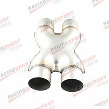 Exhaust Crossover X Pipe Aluminized Steel 3" Inch 76mm Dual Inlet / Outlet 2024 - buy cheap