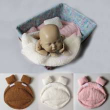 Adereços para fotografia de bebês, cesta com travesseiro de pelúcia para crianças pequenas, acessório para sessão de fotos infantil 2024 - compre barato