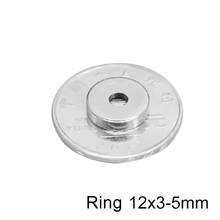 Disco magnético de anillo de neodimio de 12x3mm, 12x3-5mm, agujero de 5mm, 10-200 Uds. 2024 - compra barato