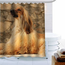 Cortina de ducha moderna con diseño de perro, visillo de baño de tela de poliéster impermeable, respetuoso con el medio ambiente, 180x180cm 2024 - compra barato