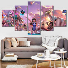 Overwatch-Cuadro de pared de Chica de Anime Dva para decoración del hogar, arte de dibujos animados, imagen del juego, Bikini de fiesta, pintura en lienzo 2024 - compra barato