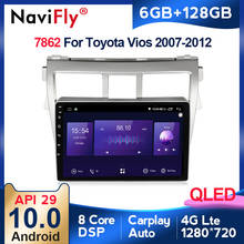 6G+128G QLED Carplay Android 10 Car Radio For Toyota VIOS Yaris 2007 2008 2009 2010-2012 video Multimedia Player GPS Navigation 2024 - buy cheap