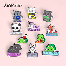 Animal Enamel Pins Collections Scarf Cat Bunny Panda Fox Tortoise Badge Jewelry Brooches Shirt Lapel Pins Gift for Friends Kids 2024 - buy cheap