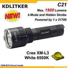 KDLITKER C21 Cree XM-L3 1800 Lumens 5-Mode LED Flashlight - Black ( 1x21700 ) 2024 - buy cheap