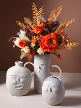 Criatividade vaso de cerâmica adorável engraçado spoof cara humana vaso moderno casa arranjo flor acessórios decoração artesanato 2024 - compre barato
