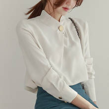 Blusa informal de chifón de manga larga para primavera y verano, camisa elegante en blanco y negro para mujer, XQ203, 2020 2024 - compra barato