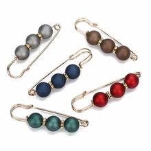 Louleur 5pcs/lot Fashion Matte Colorful Pearl Brooch Pins For Women Gold Crystal Piercing Lapel Pin Collar Pin Brooches Jewelry 2024 - buy cheap