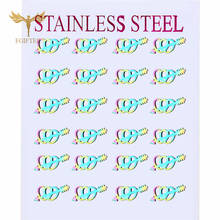 Stainless Steel Jewelry for Women Cupid Arrow Heart Earrings Colorful Steel Stud Earring Wholesale Bridesmaid Accessories Gifts 2024 - buy cheap