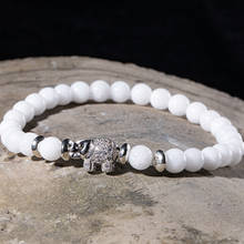 Charm Bracelet for Men Fashion Luxury Micro Pave CZ Elephant High quality Lava stone bead Strand Bracelets Jewelry Male Homme 2024 - buy cheap