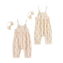 Sanlutoz-monos florales para bebés y niñas, ropa informal de algodón con diadema, de verano 2024 - compra barato