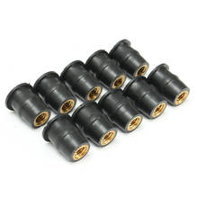 10pcs Rubber and Brass M5 5mm Metric Well Nuts Windscreen Windshield Fairing Cowl Motorcycle 2024 - buy cheap