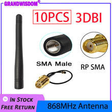 GRANDWISDOM-Módulo de antena lorawan ipex 1 sma hembra, Cable de extensión, 10 piezas, 868mhz, 3dbi, SMA macho, 915mhz 2024 - compra barato