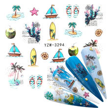 2020 nova chegada 1 pc arte do prego verão praia água design tatuagens etiqueta do prego decalques para beleza manicure ferramentas 2024 - compre barato