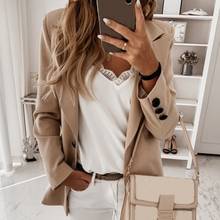 New Blazer Jacket Women Autumn Fashion Basic Blazer Casual Solid Color Long Sleeve Work Suit Coat Office Lady Solid Slim  2024 - buy cheap
