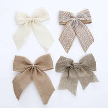 Vintage White Flower Bowknot Jute Burlap Bows Lace Ribbon Trim Rustic Wedding Party Supplies Accessories DIY Gift Box Packaging 2024 - buy cheap