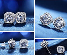 Boho Stud Earrings Real 925 Sterling Silver AAAAA cz Party Wedding Earrings Jewelry For Women Bridal Charm Jewelry Gift 2024 - buy cheap
