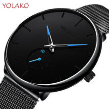 New Men Watches Fashion Minimalism Brand Quartz Casual Casual Stainless Steel Mesh Strap Ultra Thin Business WristWatch 2024 - buy cheap
