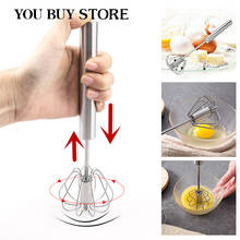 Kitchen Tools Semi-automatic Mixer Egg Beater Manual Self Turning Stainless Steel Whisk Hand Blender Egg Cream Stirring Cooking 2024 - buy cheap