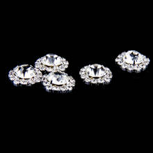 10 piezas de joyería de Diamante de cristal transparente, adornos planos, artesanía de boda, 15mm 2024 - compra barato