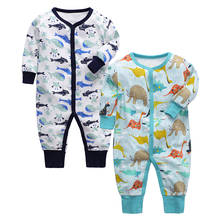 Одежда для маленьких мальчиков; комбинезон для новорожденных; детская пижама; одежда для маленьких девочек 3, 6, 9, 12, 18, 24 месяцев 2024 - купить недорого