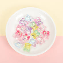 10 peças resina epóxi fofa de urso acessórios de joias kawaii cabochão de volta lisa decoração enfeite de artesanato 2024 - compre barato