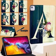 Tablet Case for Apple IPad Air 4 2020 10.9 Inch Print Letter Pattern Tablet Stand Folio Cover Case + Free Stylus 2024 - buy cheap