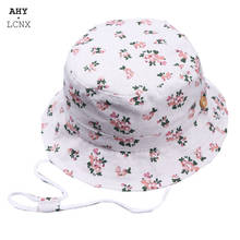 Sombrero de Sol de algodón para bebé y niña, gorra de Panamá con estampado Floral, visera para niño, gorra de cubo para niño pequeño 2024 - compra barato
