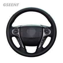 Car Steering Wheel Cover For Honda Accord 9 2013 2014 2015 2016 2017 Crosstour 2013 2014 2015 Black DIY Soft Genuine Leather 2024 - buy cheap