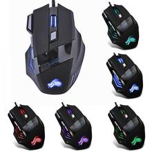 Professional 7 Buttons Adjustable USB Cable LED Optical Gamer Mouse 5500DPI Wired Gaming Mouse for Computer Laptop PC Mice Black 2024 - buy cheap