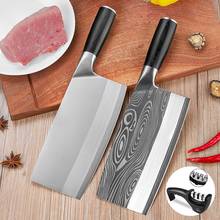 Cuchillo de cocina de acero inoxidable con mango de madera negra, utensilio para picar huesos, cocina 2024 - compra barato