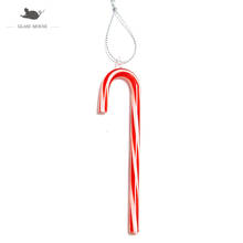 Custom handmade glass Christmas crutch Hanging ornament Christmas Tree Decoration charms accessories art Pendant for kids gifts 2024 - buy cheap