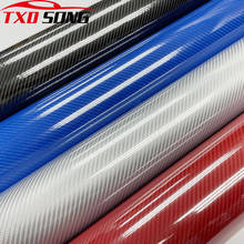 Envoltura de vinilo de fibra de carbono 5D, ultrabrillo de 50cm x 50, 0/600cm, superbrillante, 5D 2024 - compra barato